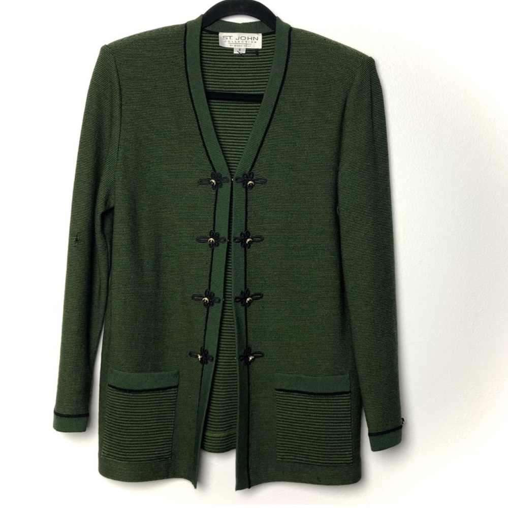14. St. John knit military blazer